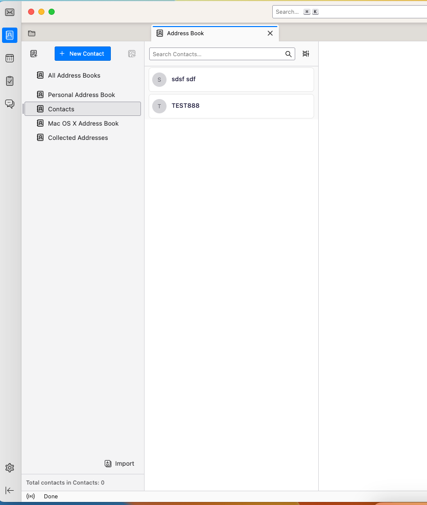 Nextcloud contacts successfully synced in Thunderbird address book