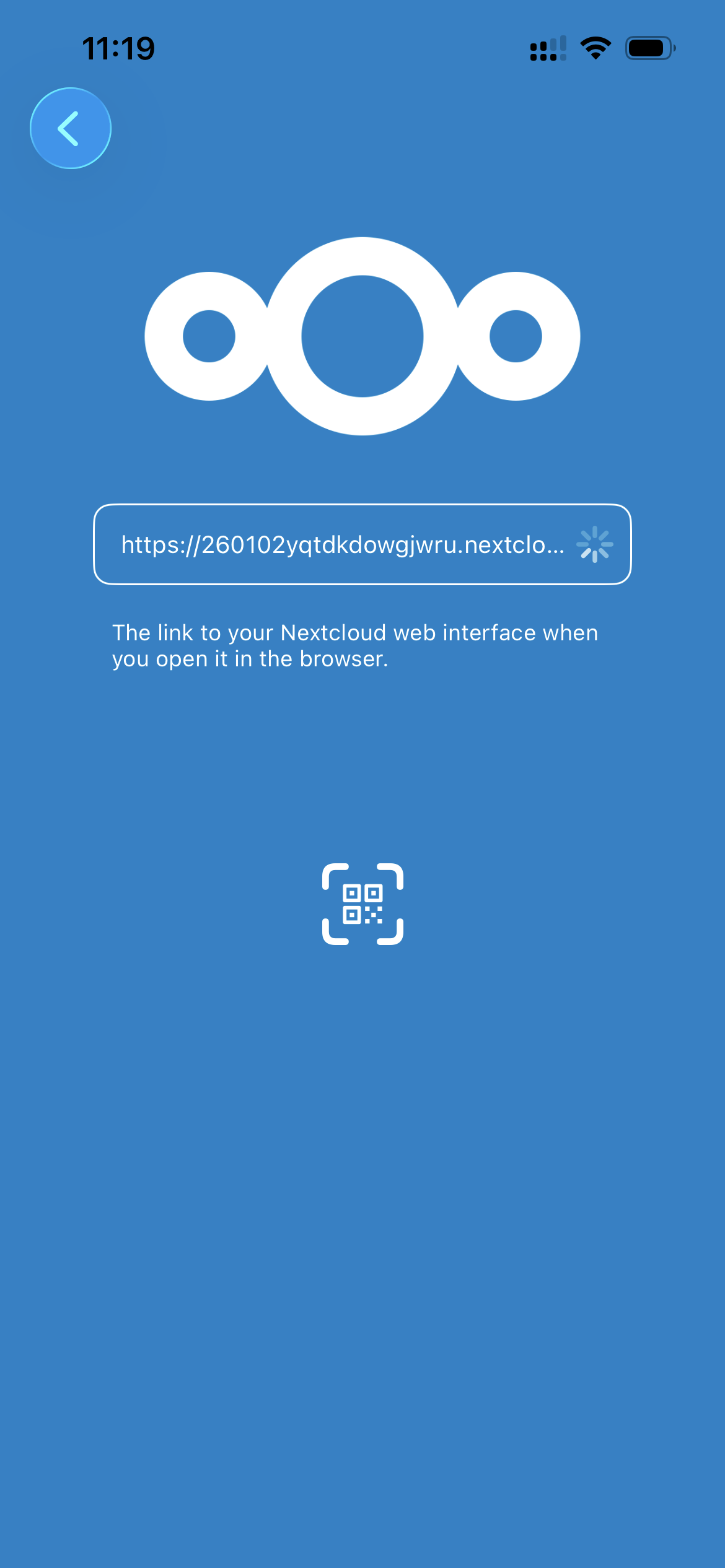 Entering Nextcloud server address in the iOS app