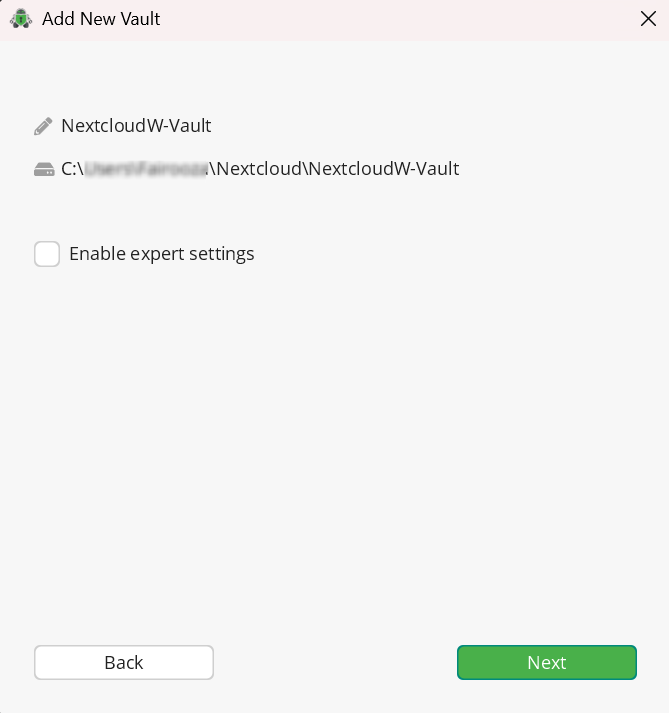 Cryptomator vault stored inside the local Nextcloud sync folder on macOS