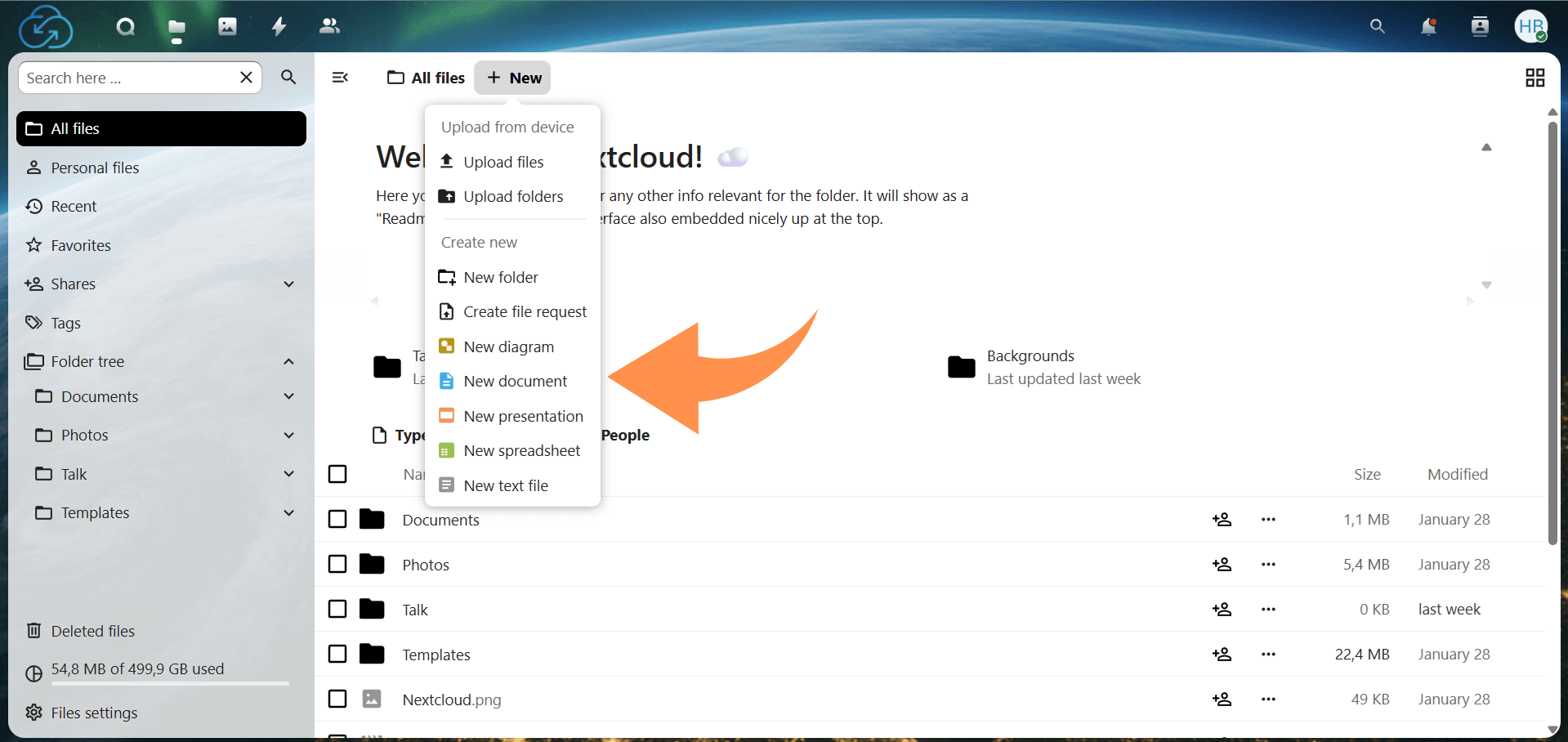 Create a New Document, Spreadsheet, or Presentation