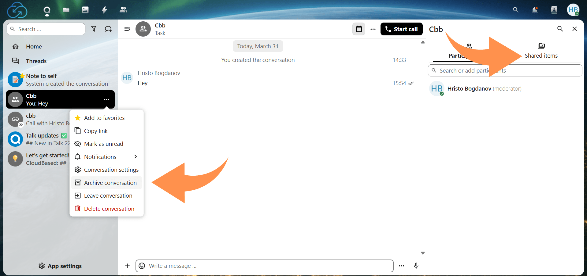 Managing conversations (day-to-day)