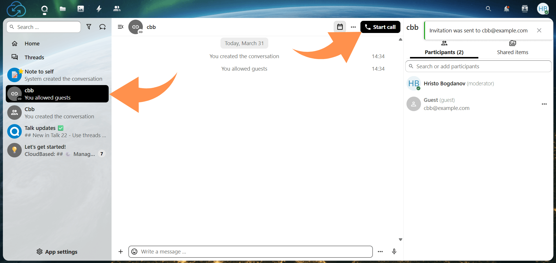 Starting and joining calls