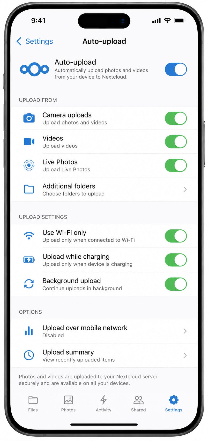 How to Back Up Photos to Nextcloud on iPhone