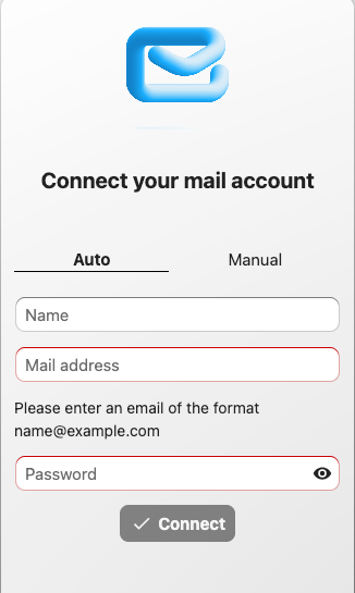 Nextcloud Mail automatic email account setup screen