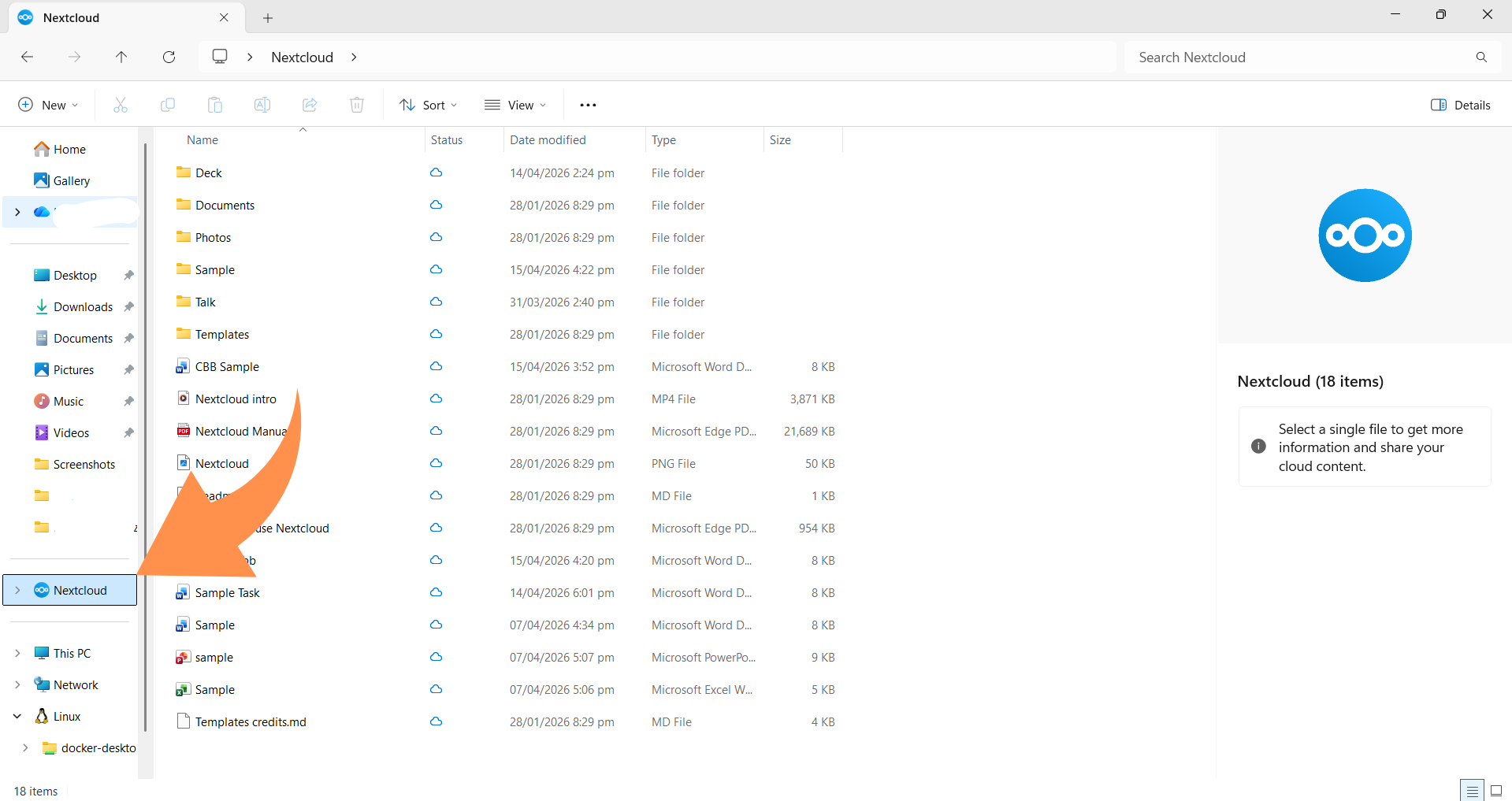 Use the Nextcloud Desktop Sync Client