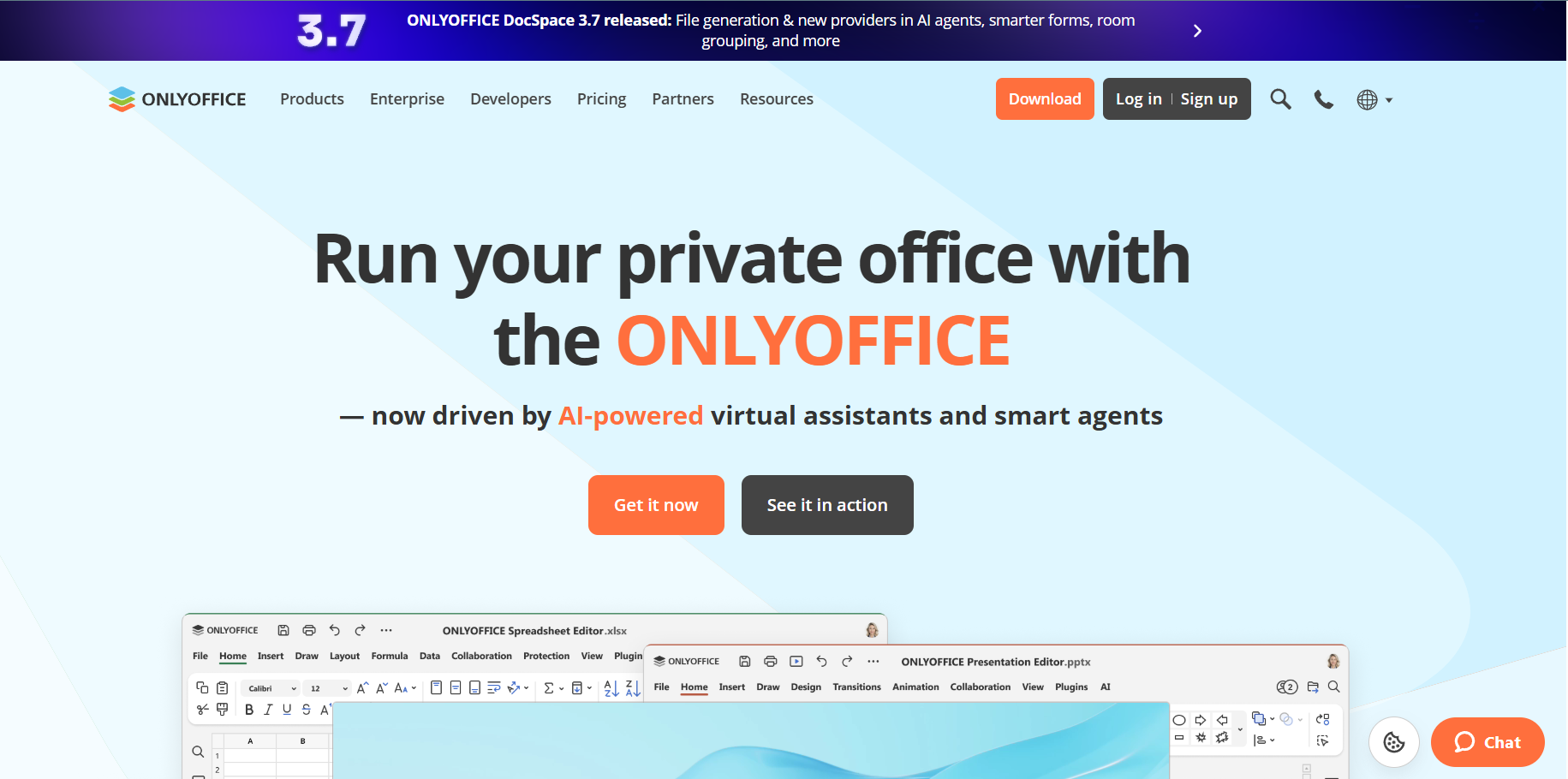 OnlyOffice is a collaborative office suite that provides browser-based editing