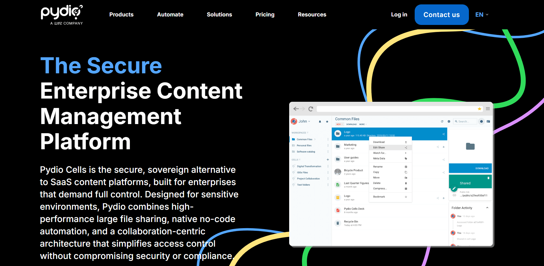 Pydio Cells is a self-hosted document sharing and collaboration platform built for organizations