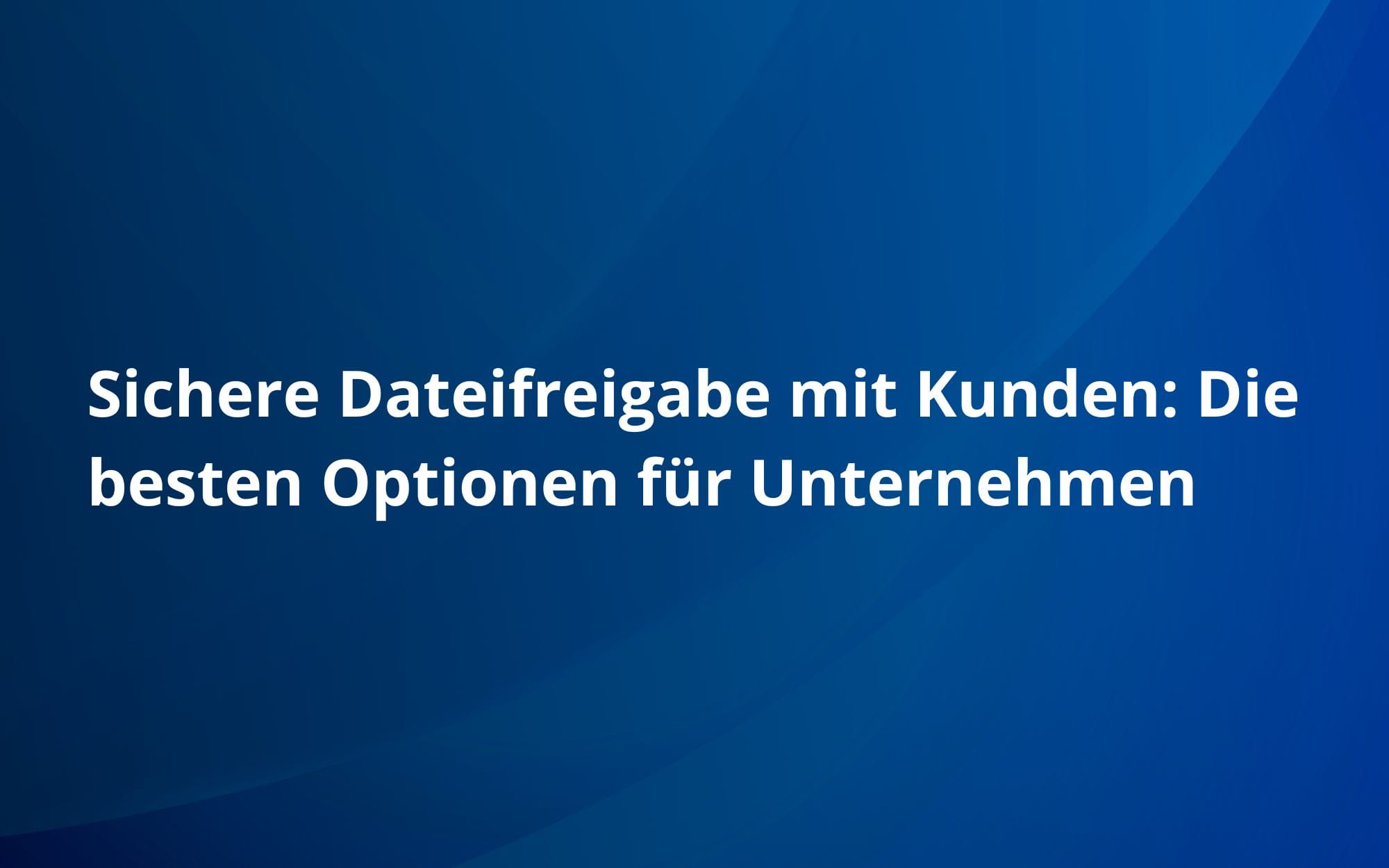 Sichere Dateifreigabe mit Kunden: Die besten Optionen für Unternehmen